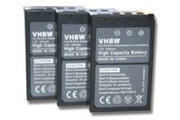 vhbw 3x Akku kompatibel mit Olympus D-SLR E400, E-620, E-410, E-420, E-450, E-600, E-400 Kamera (900 mAh, 7,2 V, Li-Ion)