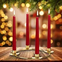 BRUBAKER Kerzenhalter für 4 Kerzen - 22 cm Adventskranz Adventsring für Stabkerzen mit 2,2 cm - Kerzenständer aus Metall für Adventskranz, Gold