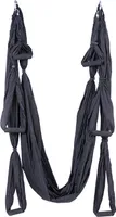 Yoga Schaukel Hängematte Trapez Sling Aeria Home Gym Anti-Schwerkraft Inversion Fitness (Schwarz)