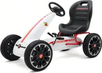 GoKart mit Gummireifen Abarth - 3 bis 7 Jahre - Verstellbarem Sitz - Handbremse - Weiß