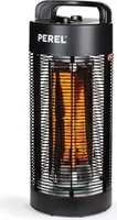 Perel Terrassen-Heizstrahler, 1200 W, Carbon, Kippschutz, 2 Heizstufen, spritzwassergeschützt,