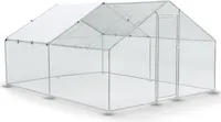 Juskys Freilaufgehege 3x4x2m - Metall Hühnerstall 12 m² mit Tür & Riegel