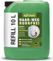 bio-chem Haar-Weg Abflussfrei – Abflussreiniger EXTRA STARK – 10 L Kanister - Bis zu 20 Anwendungen je Liter Rohrreiniger – Extrem effektiv & materialschonend gegen Verstopfungen & Haare -  DE