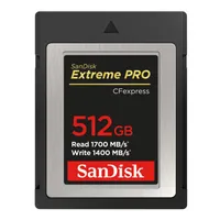 SanDisk Extreme Pro, 512 GB, Kompaktflash, 1700 MB/s, 1400 MB/s, Schwarz