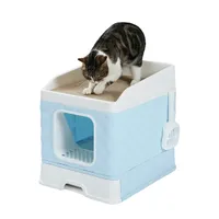2-in-1 Katzenstreu Schaufel integrierter Katzenstreulöffel mit  Katzentoilette Abfallbehälter mit großer Kapazität