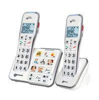 Geemarc AmpliDECT 595 DUO : 2 schnurlose verstärkte 50 dB Schwerhörigentelefone mit Fototasten, Anrufbeantworter, Sprachansage und SOS Taste - Deutsche Version