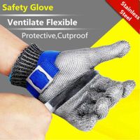 1x Stechschutzhandschuhe Kettenhandschuh Edelstahl Sicherheits-Handschuh 