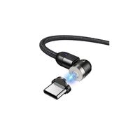 Magnetisches USB Kabel mit USB-Typ-C Adapter 2m Schnellladefunktion 9V/2A 5V/3A Fast Charge Ladekabel Datenkabel Drehbar Magnetverbindung  2m