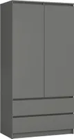 Kleiderschrank AKORD S90 Graphitgrau 2 Schubladen 4 Ebenen B90 x H180 x T51 cm
