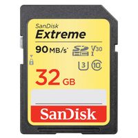 SANDISK SDHC Extreme 32 GB 90 / 40 MB / s UHS-I V30 U3 C10