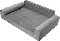PillowPrim pelech pre psa, nábytok pre zvieratá, pelech pre mačky, snímateľný poťah, pelech pre psov, miesta na spanie, veľké psy, pohovka pre psov, košík, sivá, D: 78x53 cm
