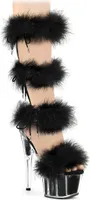 ADORE-728F Damen Sandale von Pleaser, Transparent Schwarz , EU 36, US 6