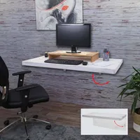 Wandtisch MCW-H48, Wandklapptisch Wandregal Tisch, klappbar Massiv-Holz  120x60cm shabby weiß