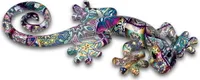 Wanddeko Gecko Deko Tier Figur Lurch Eidechse Wandbild Echse Drachen Skulptur