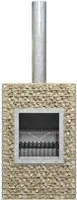 Barbecook Ferro650 Gabionen Kamin mit Grillrost – Multifunktionaler Terrassenofen & Feuerstelle 66x40x100,5cm – Rostfreier, verzinkter Stahl Garten