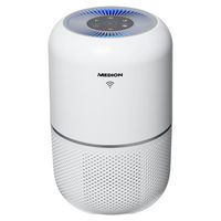 MEDION smarter Luftreiniger (UV-Licht, HEPA H13 Filter, reduziert Verunreinigungen Aerosole Pollen Staub Tierhaare, bis 34 m², Schlaffunktion, App-Steuerung, Luftqualitätsanzeige, 35 Watt, MD 19878)
