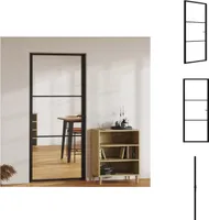 vidaXL Innentür ESG Glas und Aluminium 93x201,5 cm Schwarz -  Haustüren