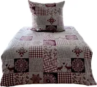 aboutyourhome bettwäsche Bettwäsche Fleece Winter Hirsche Rot 135x200 80x80, 2tlg.