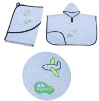 Betz Kinderponcho HÜNDCHEN MIT BLUME 100% Baumwolle Poncho Badeponcho 