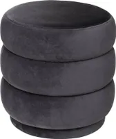 Eazy Living Samt Pouf Ø 40 cm Mathis Dunkelgrau