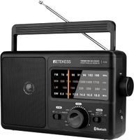 Retekess TR626 Tragbares Radio mit Bluetooth, Radio Batteriebetrieben FM MW LW SW, Großem Lautsprecher, Notfall, Geschenke für ältere Menschen(Schwarz)