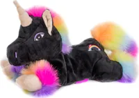 Habibi Wärmetiere Körnerkissen Kuscheltier Wärmflasche für Mikrowelle & Ofen - Einhorn black rainbow (Füllung herausnehmbar)