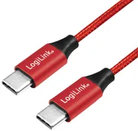LogiLink USB 2.0 Kabel USB-C - USB-C Stecker 0,3 m rot