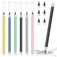 Ewig Tragbarer Unbegrenztes Unendlicher Wiederverwendbar Bleistift mit 6 Stück Ersatzspitzen auswechselbarem Graphitstift für Kinder Schüler Künstler Klassische Farbe 6 Stück Tintenlose Bleistifte 