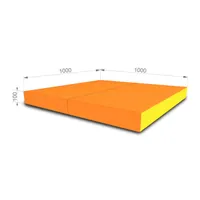 Skládací gymnastická podložka 2-dílná oranžovo-žlutá 100x100x10cm sportovní podložka Měkká podlahová podložka Gymnastická podložka