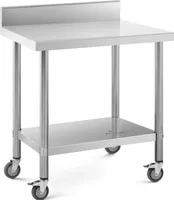 Royal Catering nerezový stůl s kolečky - PREMIUM - 60 x 80 cm - 135 kg - stojan -