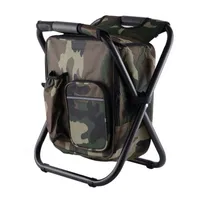 Campingstuhl, Faltbarer Rucksackstuhl, Sitzrucksack, Gartenstuhl Klappstuhl Anglersessel mit Kühler isolierte Picknick Tasche