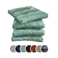 sleepling - 4er Set Stuhlkissen, Sitzkissen aus Möbelstoff, 40 x 40 cm, 6 cm, türkis