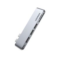 Ugreen 6 in1 Multifunktionsadapter USB-C Kartenlesegerät kompatibel mit MacBook Pro/Air Grau
