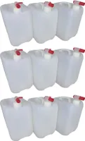 6 x 10 L 10 Liter Wasserkanister Kanister lebensmittelecht dicht + 6 x Hahn DIN45 (6x10knn45 + 6xH. 45)