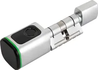 Intelligenter Fingerabdruck-Schließzylinder mit 2 Schlüssel (silber)