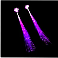 2x LED Party Haarsträhnen mit leuchtenden Glasfasern Hairextensions Haarspange Haarschmuck Haarclip Karneval Junggesellinnenabschied Volksfest Hochzeit Kindergeburtstag Konzert