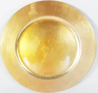 6 x Platzteller aus Kunststoff Ø 33 cm goldfarben Dekoteller Unterteller Deko Teller Adventsteller