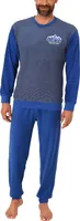 Herren Frottee Pyjama langarm Schlafanzug mit Bündchen  - 291 101 13 573 ; marine , 50