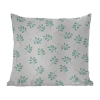 MuchoWow® Outdoor Kissen - Blätter - Muster - Blau - 60x60 cm - Wetterfest - Lounge Kissen - Dekoration - Schlaf Kissen