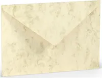 Briefumschlag C5 Nassklebung Seidenfutter Chamois Marmora