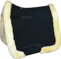 Engel Reitsport Lammfell Schabracke SCHABRA3 Fellrand rundherum Fell unten komplett Schwarz Med./Natur D (Dressur)