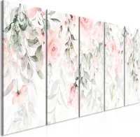 Modernes Wandbild b-A-0698-b-n (200x80 cm) - 5 Teilig Bilder Fotografie auf Vlies Leinwand Foto Bild Dekoration Wand Bilder Kunstdruck BLUMEN ROSEN