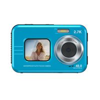INF Unterwasserkamera wasserdicht 48MP/4K/16x Zoom/Dual-Screen/Autofokus Blau