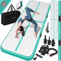 KESSER® Turnmatte Aufblasbar Airtrack Fitness-Matte Gymnastikmatte 3/4/5/6m | inkl. Tragetasche & elektr. Luftpumpe | Yogamatte, Tumbling Matten , Trainingsmatte Sportmatte Yoga, Turn- & Fitness