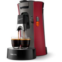 Philips Senseo® Select Kaffee Pad Maschine, 3 Kaffeespezialitäten, Kaffeestärkewahl Plus, Crema Plus, Rot (CSA240/90)