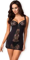 Obsessive - Heartine Chemise & Tanga Schwarz L/Xl