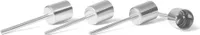 Novaliv 4x Stabkerzenhalter silber I Kerzenpick 10 x 2,5 cm Kerzenstecker für Stabkerzen I Kerzenpin Adventskranzdekoration Kerzenleuchter I Dekoration Weihnachten