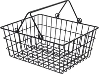 Loft Metalldrahtkorb mit Griff schwarz Metall 29 cm x 23 cm x 14 cm