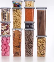 Luftdichte Vorratsdosen Mix-Size 0,5 L – 1 L – 1,5 L – 2 L Set 12 St. Weiß/Hellgrau
