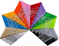 12 Stück Bandanas Klassisch Paisley Druck Bandanas 100% Baumwolle Kopfwickel Armbänder Schals, Zufällige Farbe